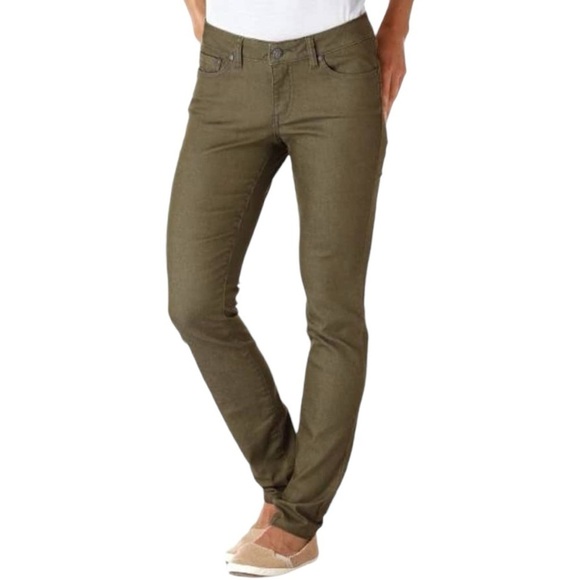 Prana Denim - Prana Kayla Denim Jeans Slim Mid-Rise Cargo Green Sz 16